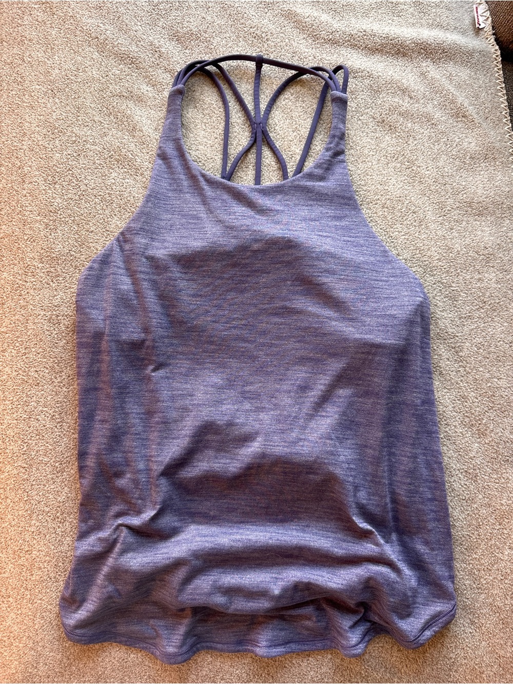 lululemon heathered purple tank with built-in bra